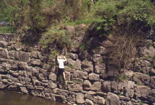 Nate Parker Climbing Rock Wall in Taughannock State Park