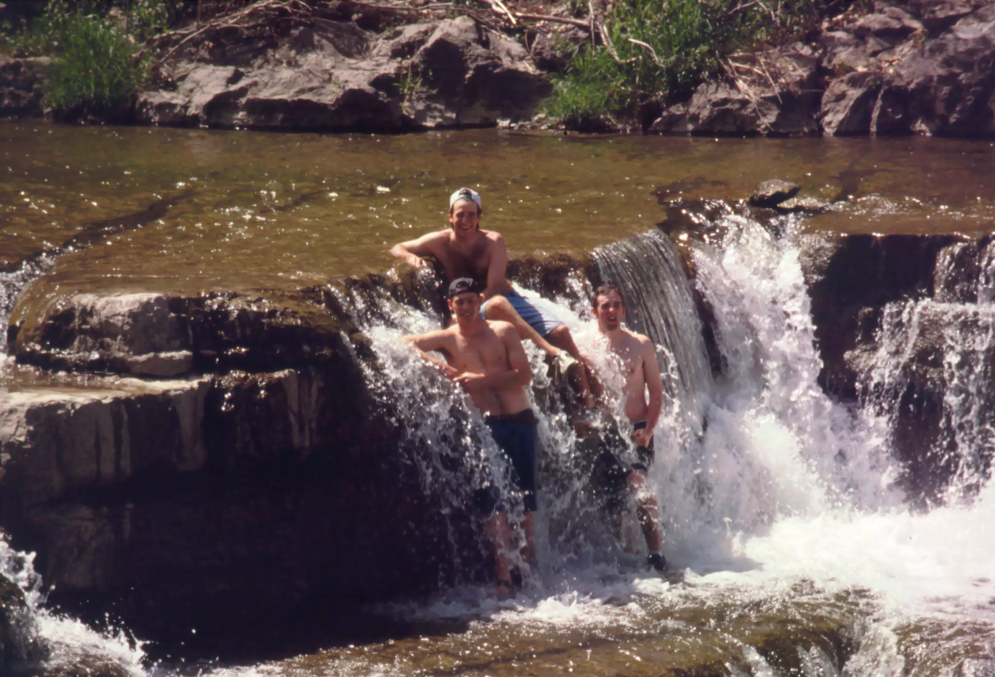 Rich Rookie, Jeff Simpson and Nathan Parker in Waterfall at Taughannock State Park