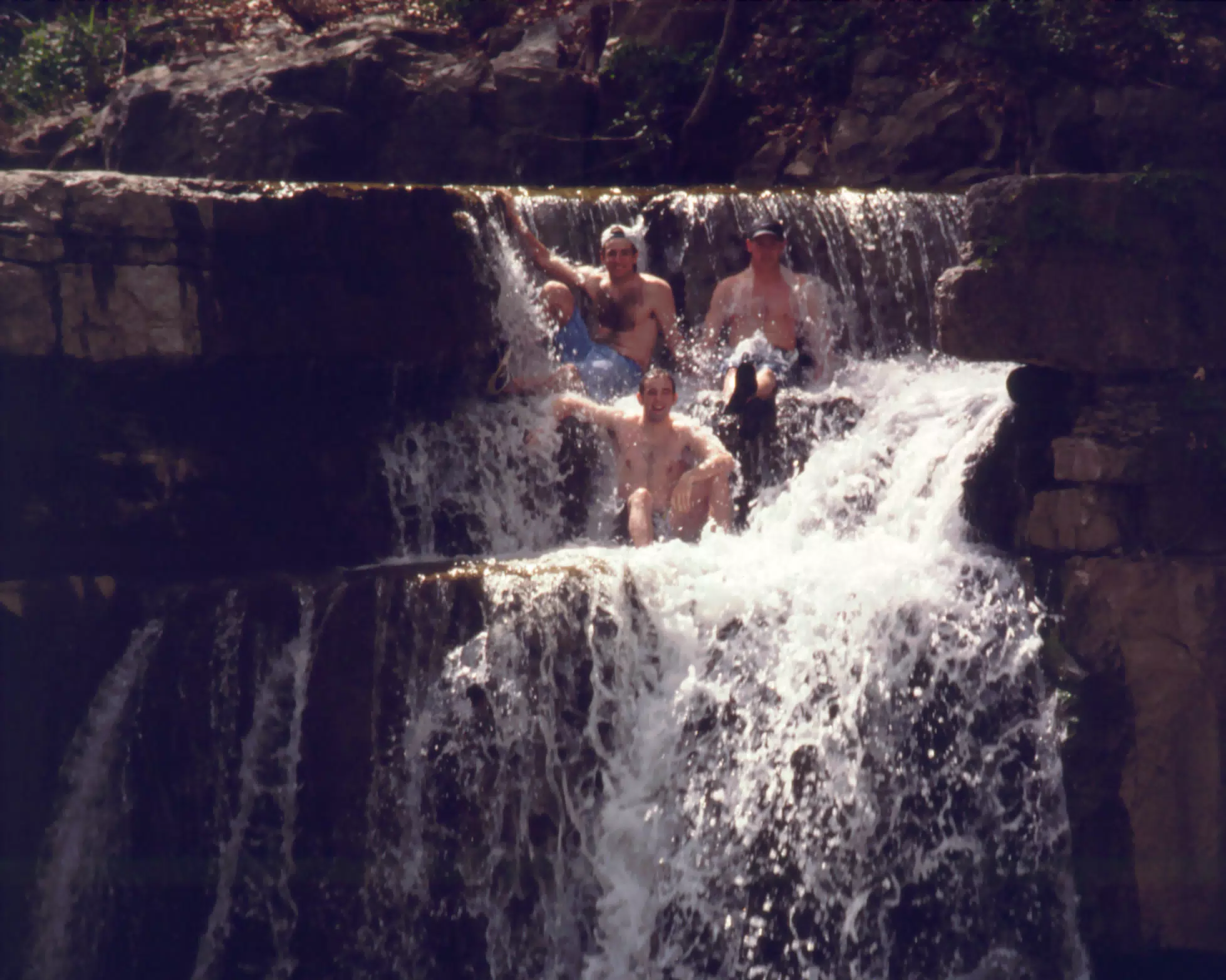 Jeff Simpson, Nathan Parker and Rich Rookie in Waterfall at Taughannock State Park