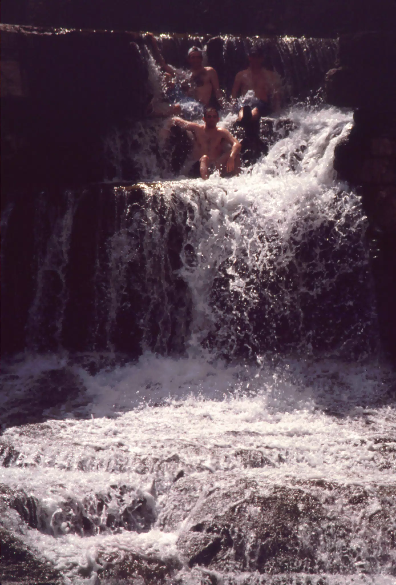 Jeff Simpson, Nathan Parker and Rich Rookie in Waterfall at Taughannock State Park