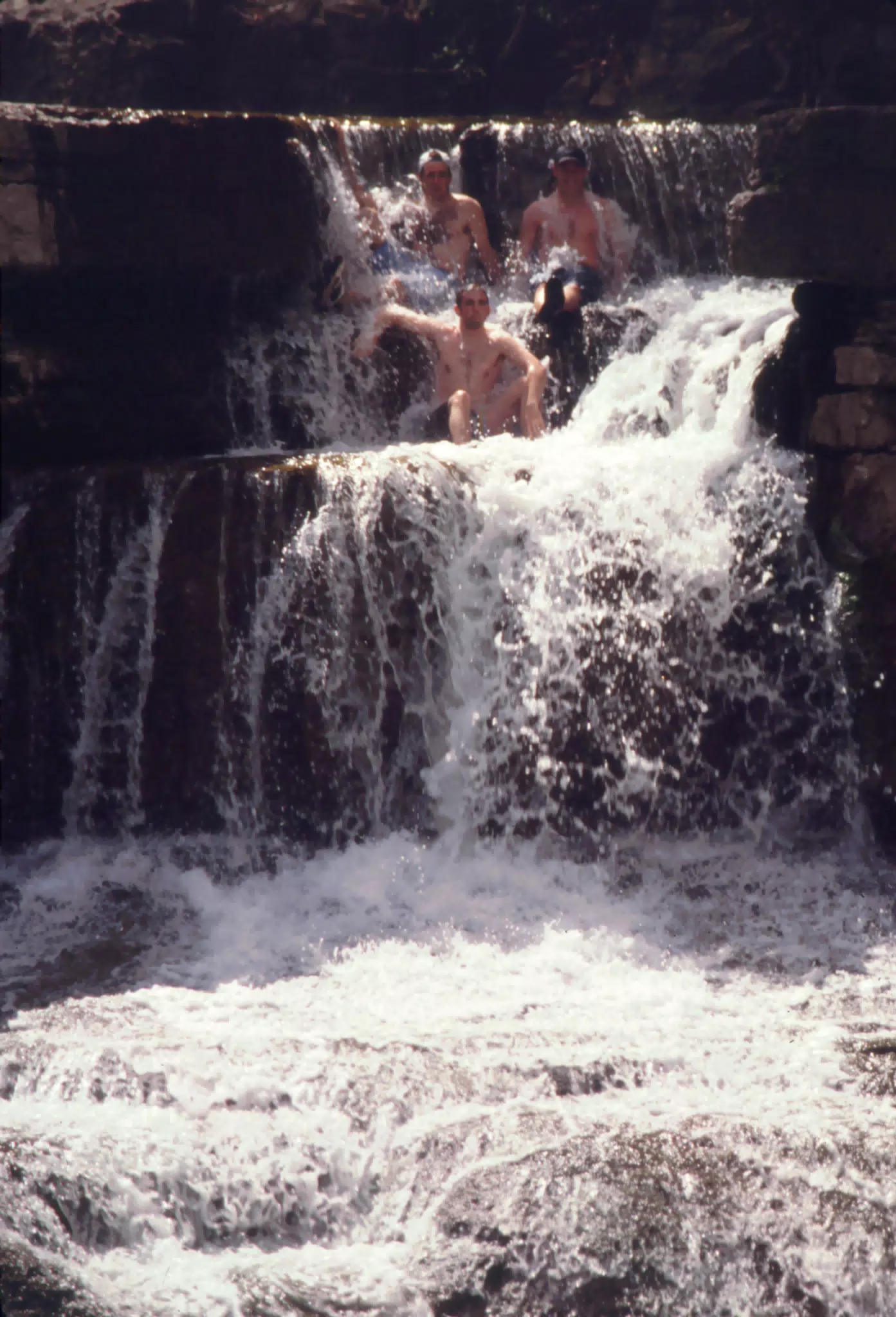 Jeff Simpson, Nathan Parker and Rich Rookie in Waterfall at Taughannock State Park