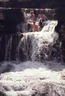 Jeff Simpson, Nathan Parker and Rich Rookie in Waterfall at Taughannock State Park