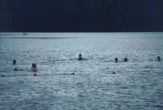 Swimmers at Long Point State Park, NY