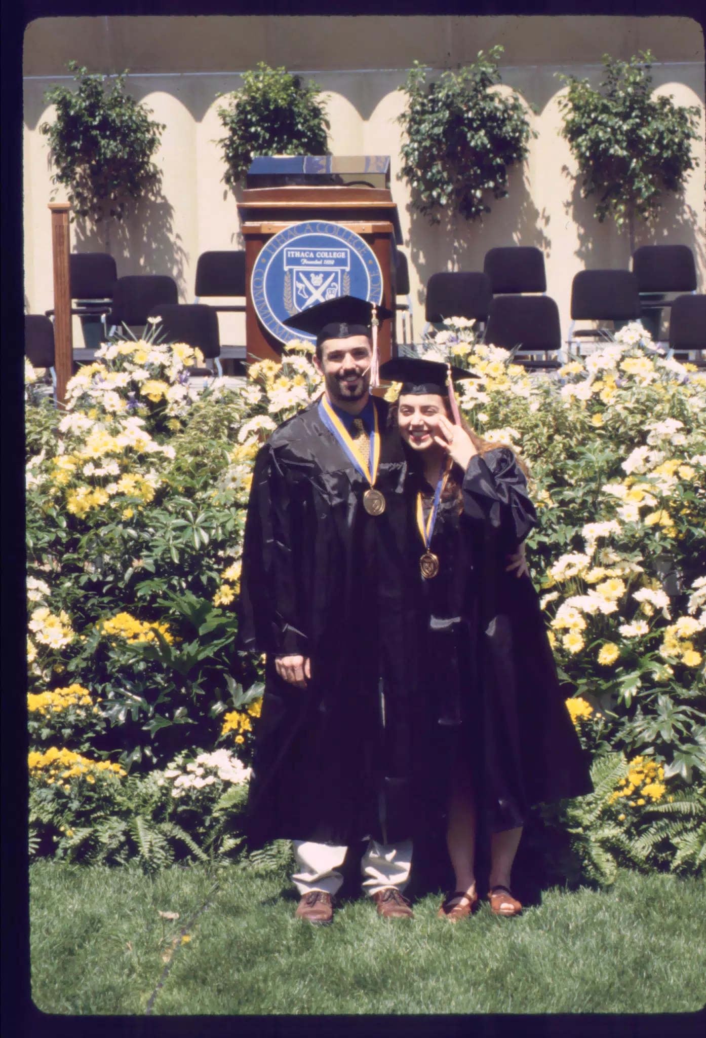 Nathan Parker and Carla at Ithaca College Graduation, 1998