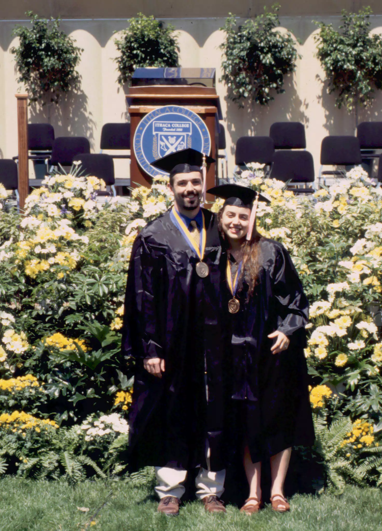 Nathan Parker and Carla at Ithaca College Graduation, 1998