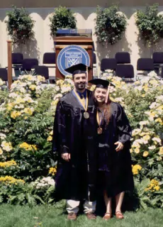 Nathan Parker and Carla at Ithaca College Graduation, 1998
