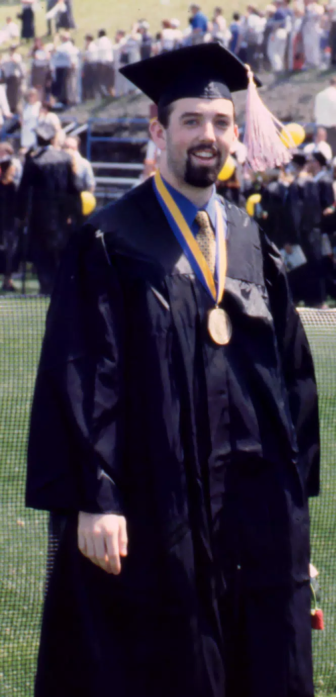 Nathan Parker at his graduation from Ithaca College, 1998