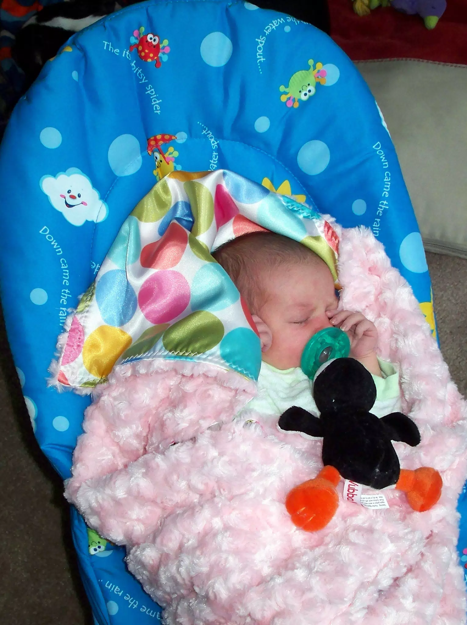 Liesl Sleeping in Her Bouncer