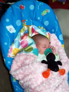 Liesl Sleeping in Her Bouncer