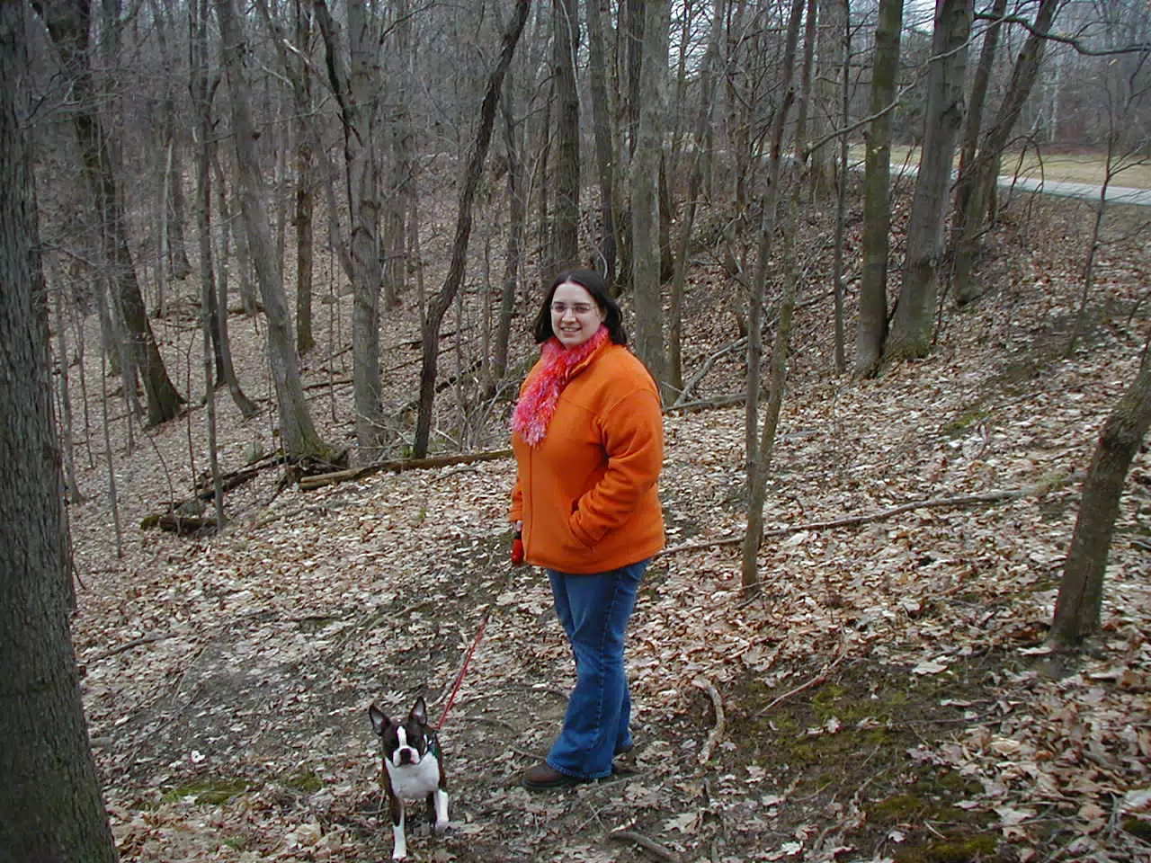 Dominica Miller and Dexter in Letchworth State Park, New York