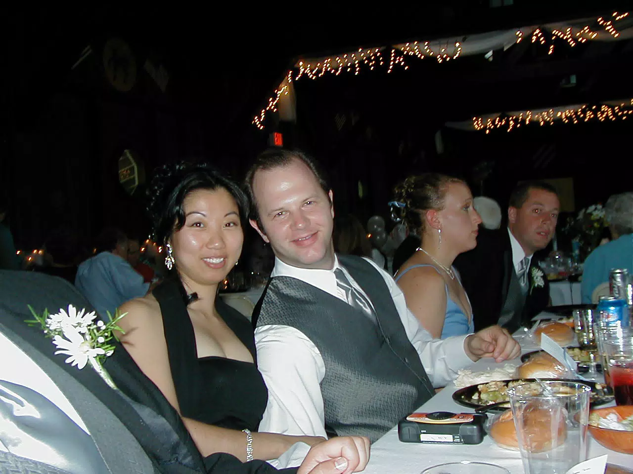 Susan Spafford and Zach Levi at Nate and Tammy's Wedding