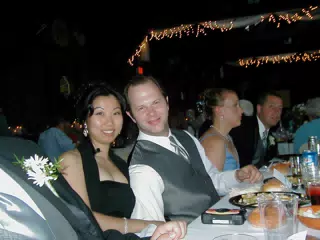 Susan Spafford and Zach Levi at Nate and Tammy's Wedding