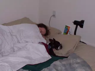 Dominica Miller and Oreo Snuggling