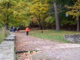 Dominica Miller and Oreo on Trail in Letworth State Park