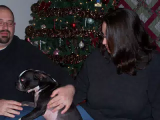 Scott Alan Miller, Oreo and Dominica Miller - Christmas Card Candidate