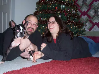 Scott Alan Miller, Oreo and Dominica Miller - Christmas Card Candidate