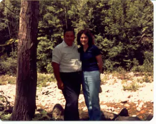 Thomas Alan Miller and Karen Miller in Acadia National Park on Mount Desert Island, Maine