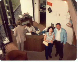 Karen Miller and Thomas Alan Miller posing in Albany Hotel