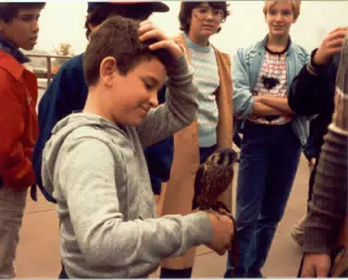 Scott Alan Miller Holding Bird of Prey