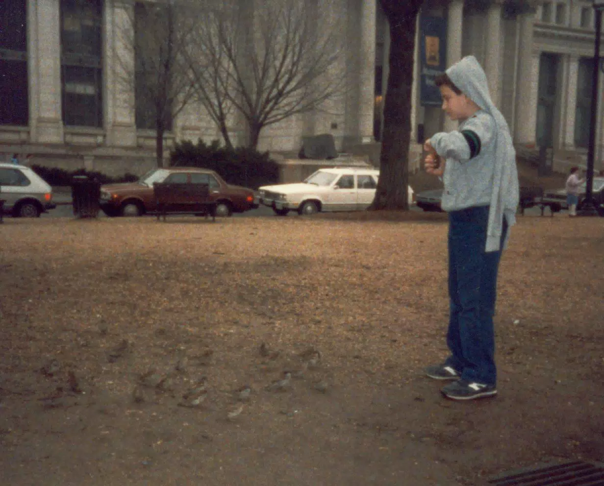 Scott Alan Miller feeding birds in Washington, DC