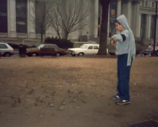 Scott Alan Miller feeding birds in Washington, DC