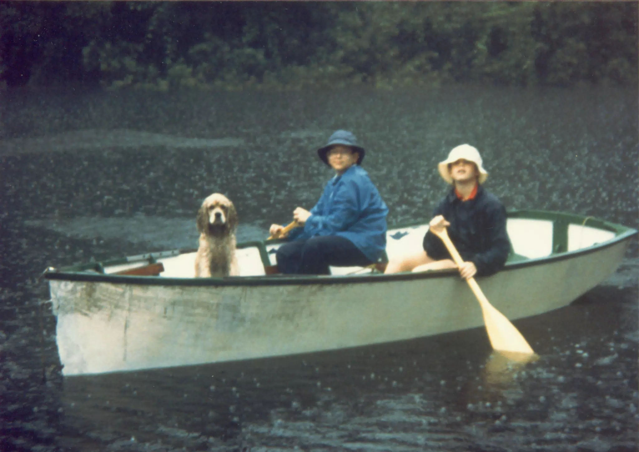 Scott Alan Miller, Jonathan Stagno and Buffer in Rowboat in Rain