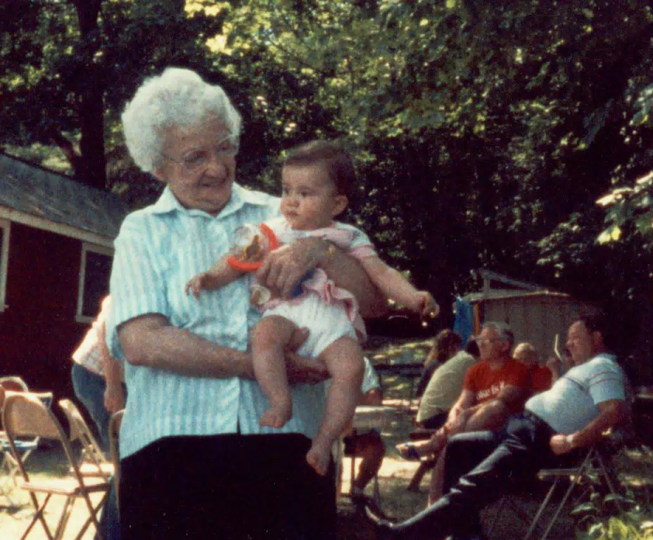 Euphemia Miller holding Sara Richardson