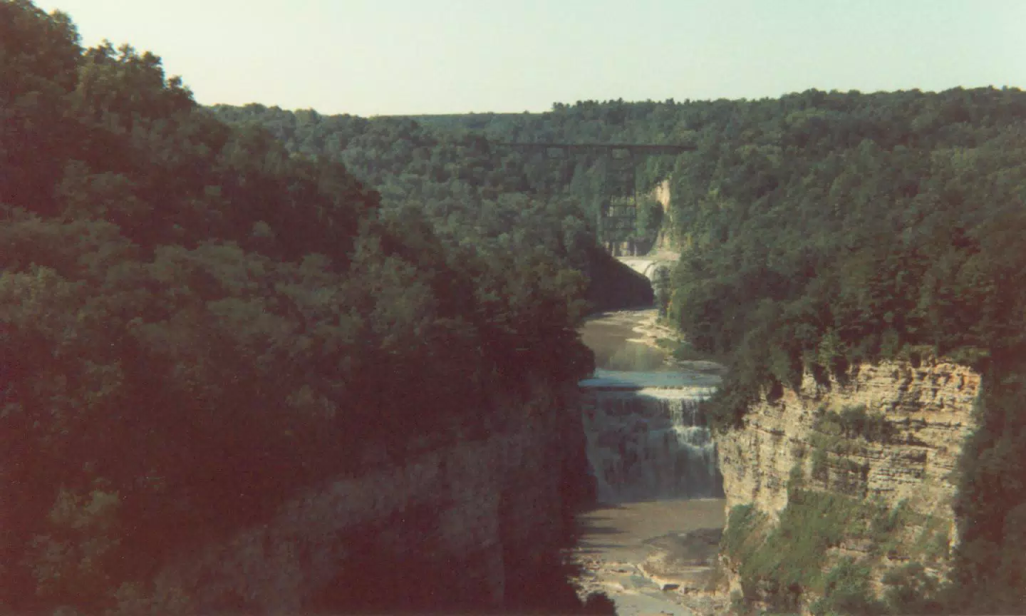 Middle and Upper Falls in Letchworth State Park, NY