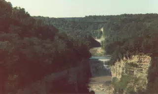 Middle and Upper Falls in Letchworth State Park, NY