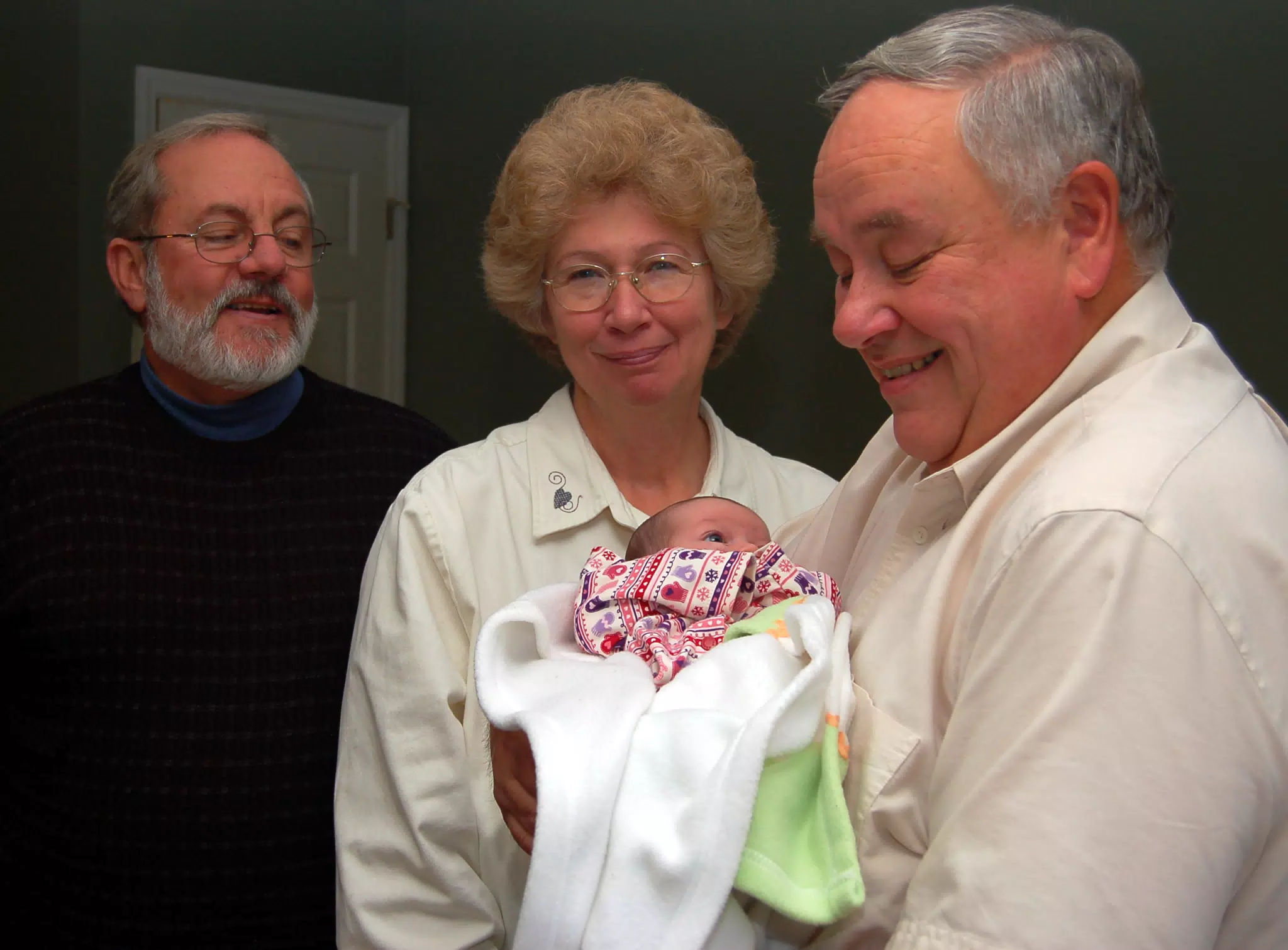 Uncle Leo, Aunt Sharon and Grandpa Miller with Liesl