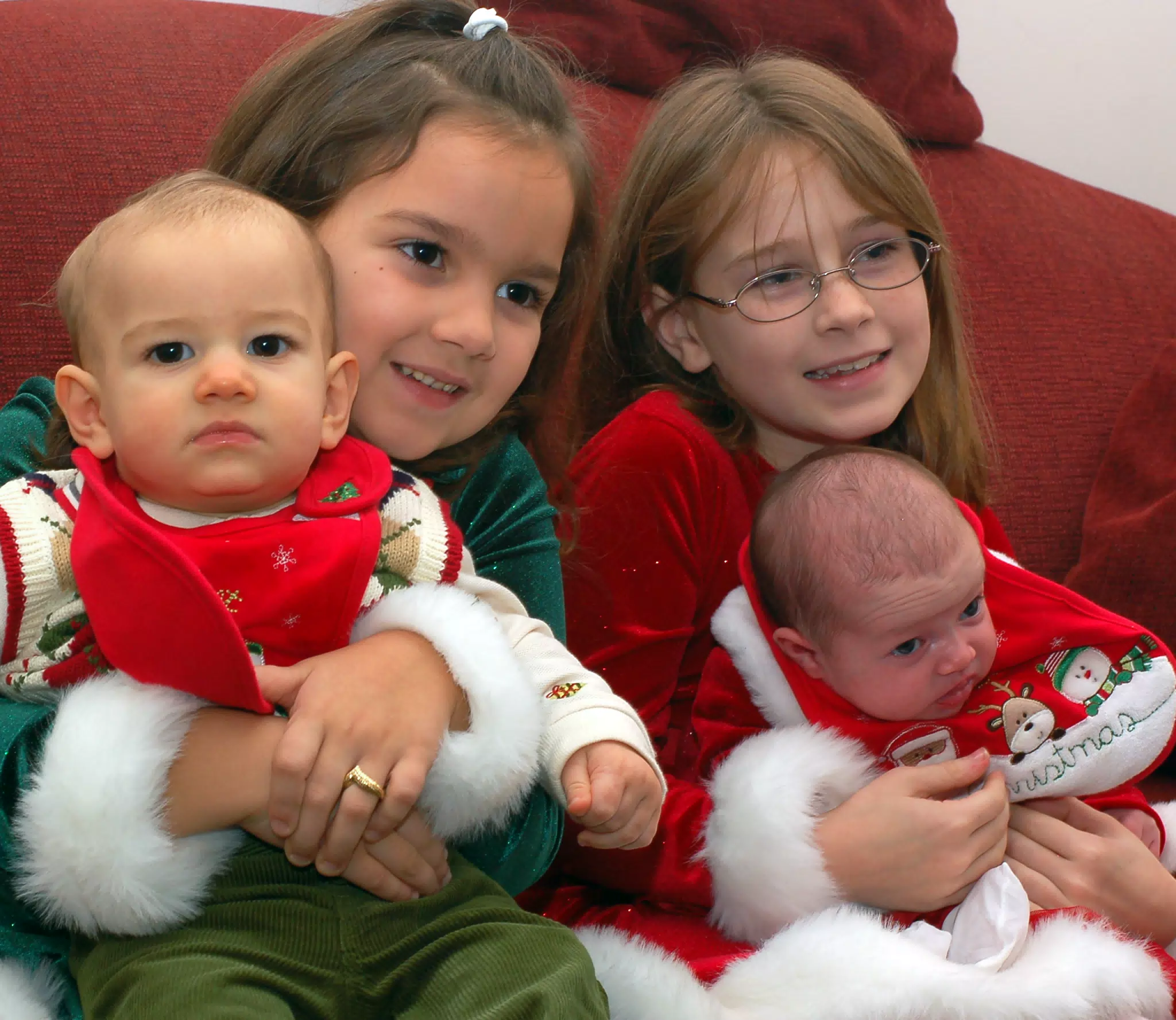 The Tocco Grandchildren Posing at Christmas