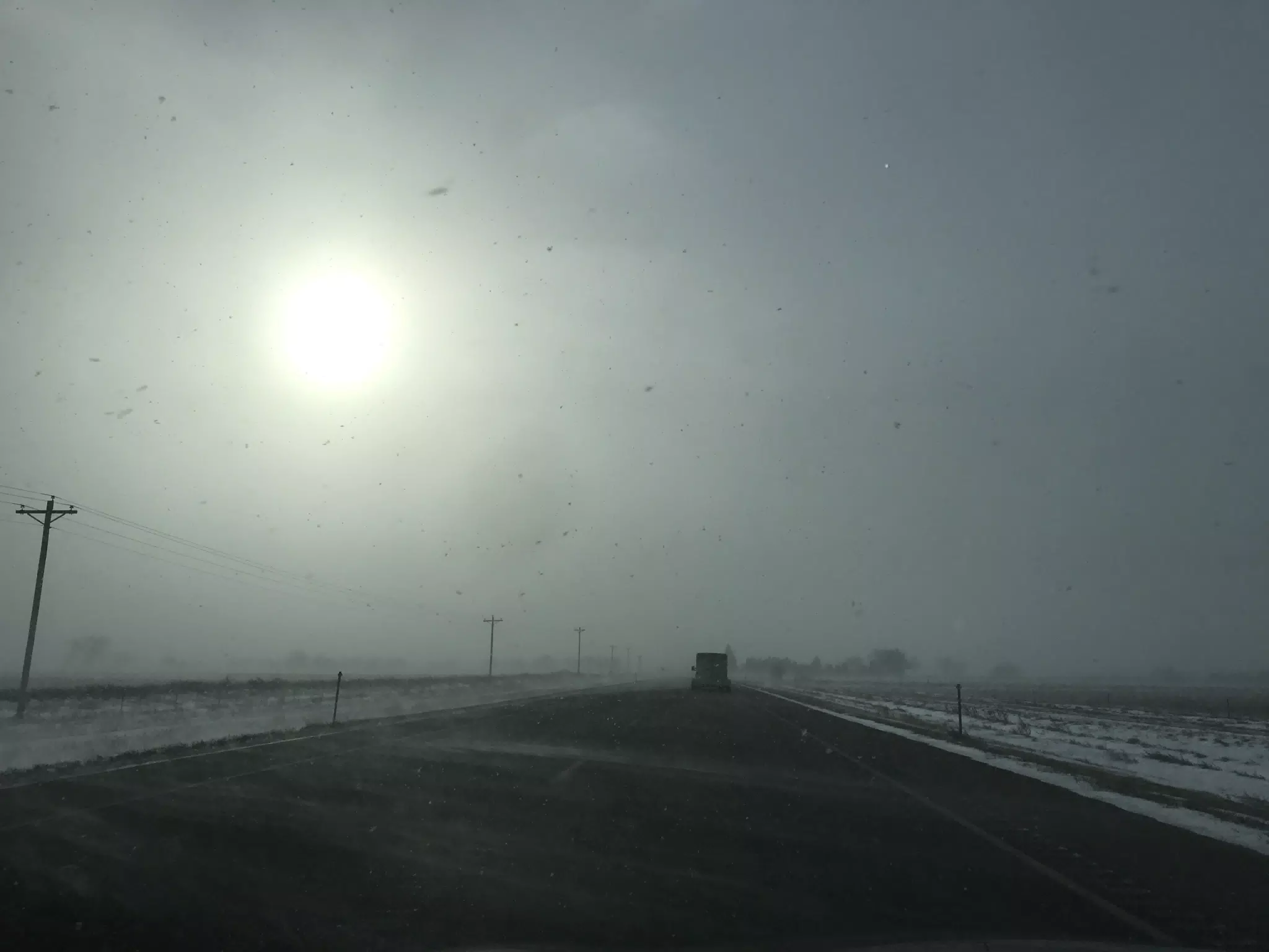 Sunset in Montana on the Highway