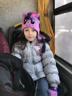 Liesl on the Train in Rome, Italy