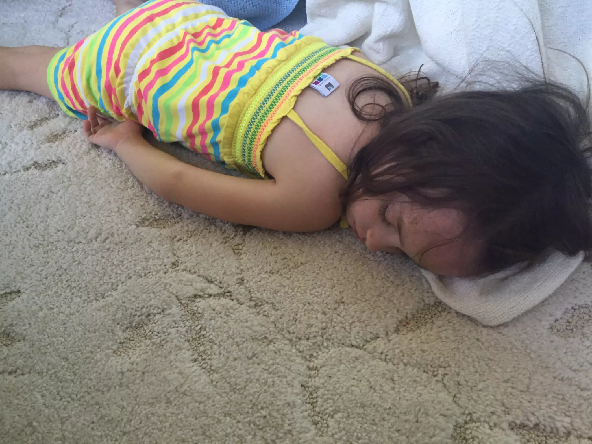 Luciana Asleep on Grandpa's Floor