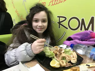 Liesl with Calamari in Rome