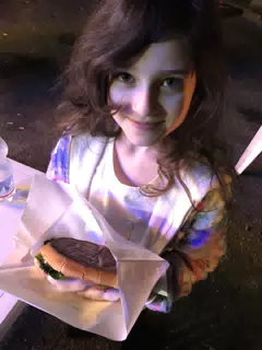 Liesl with a Caprese Panino