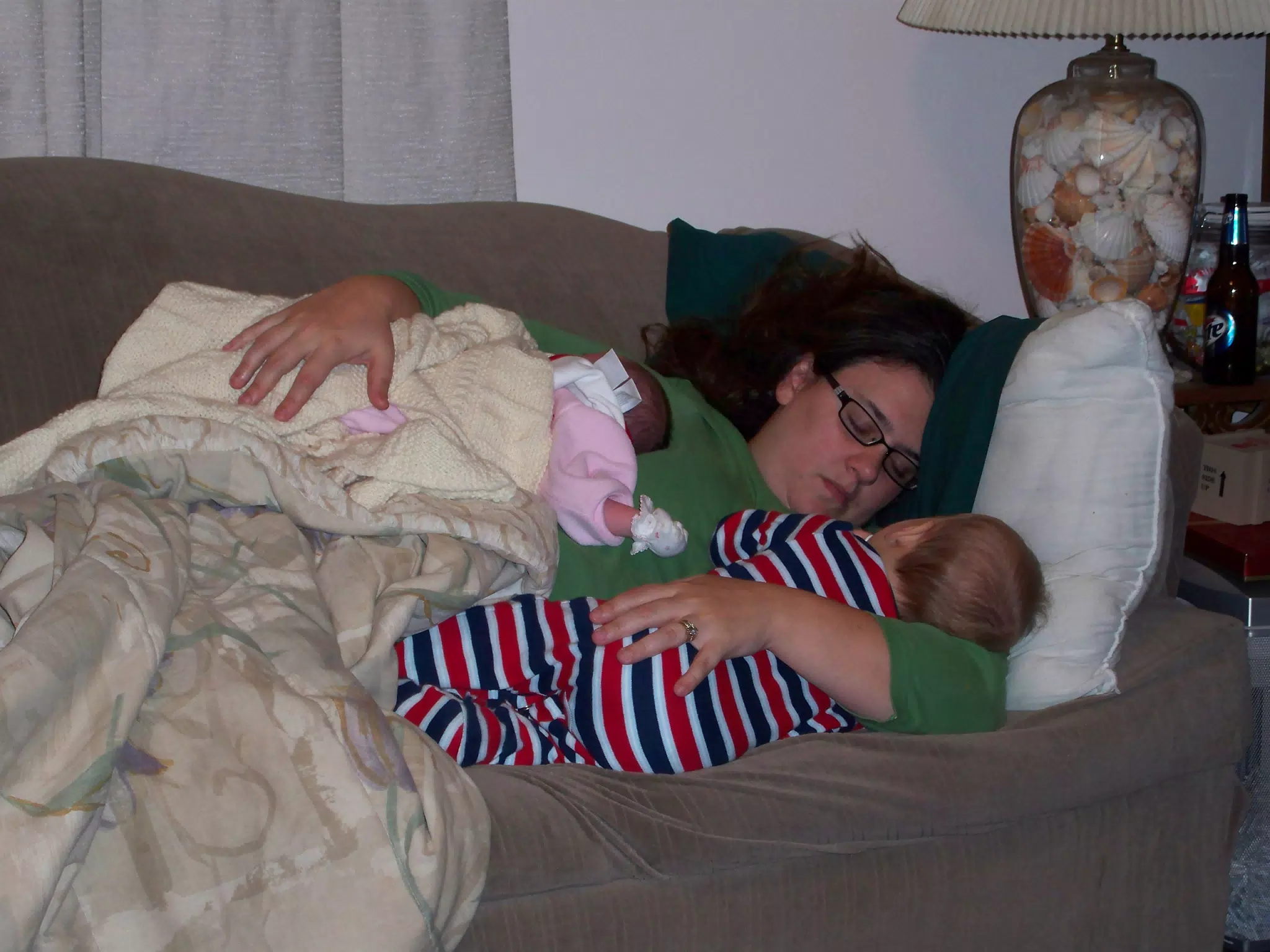 Francesca, Liesl and Garrett Sleeping on Couch