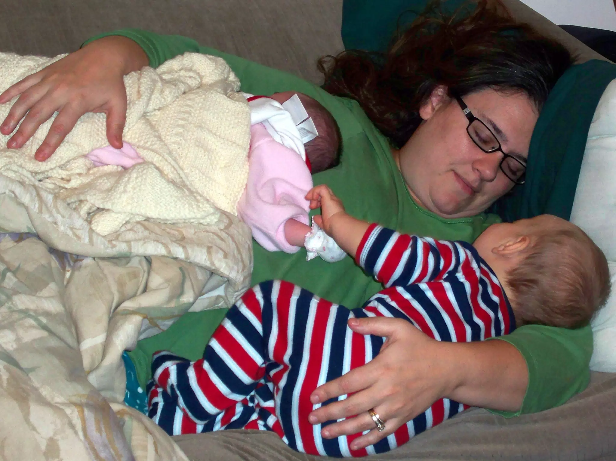Francesca, Liesl and Garrett Asleep