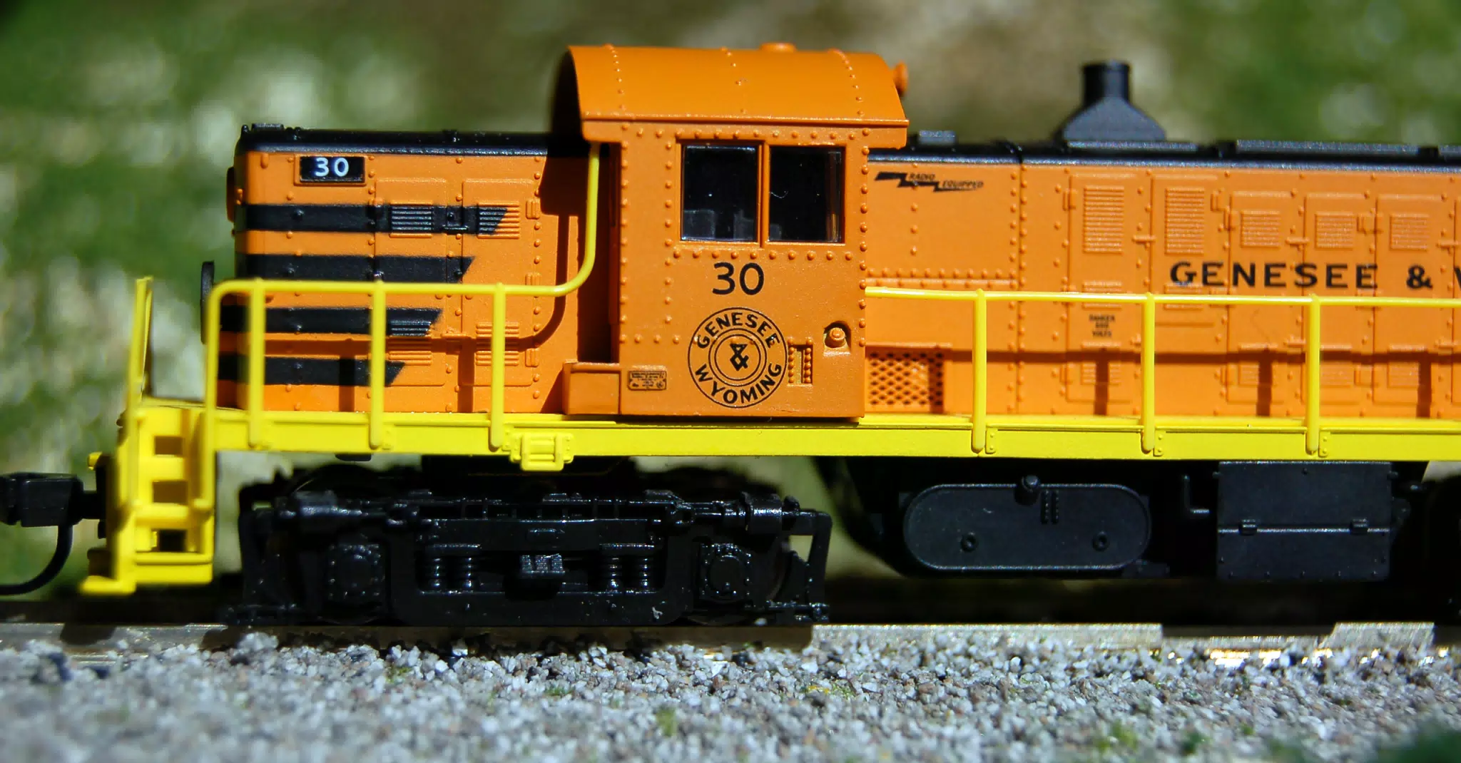 Closeup of Atlas N Scale Alco RS1 Genesee and Wyoming RN 30