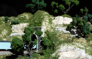 Tunnel and Mountain Portion of Diorama sans Backdrop