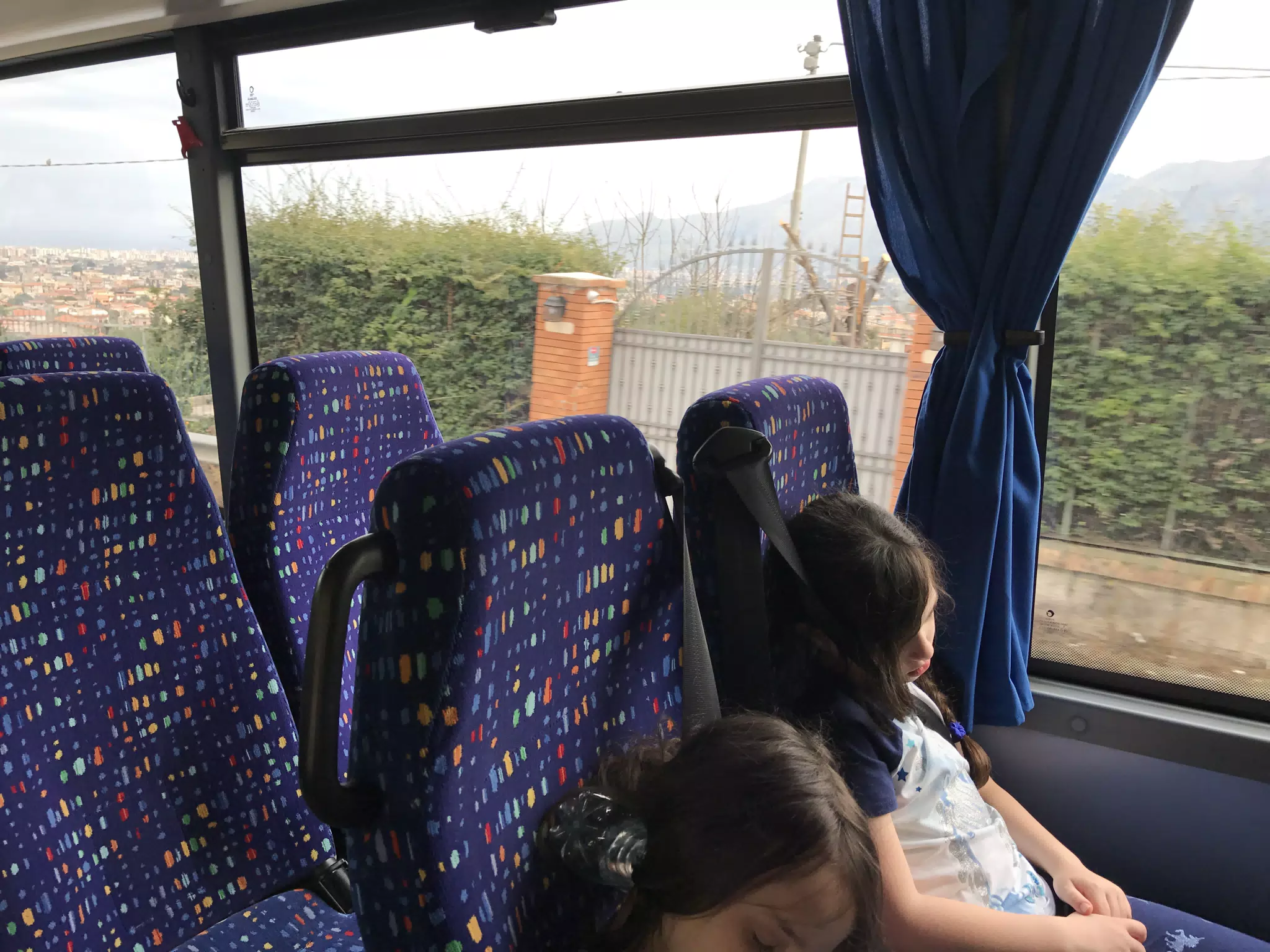 Sleepy Girls on the Bus