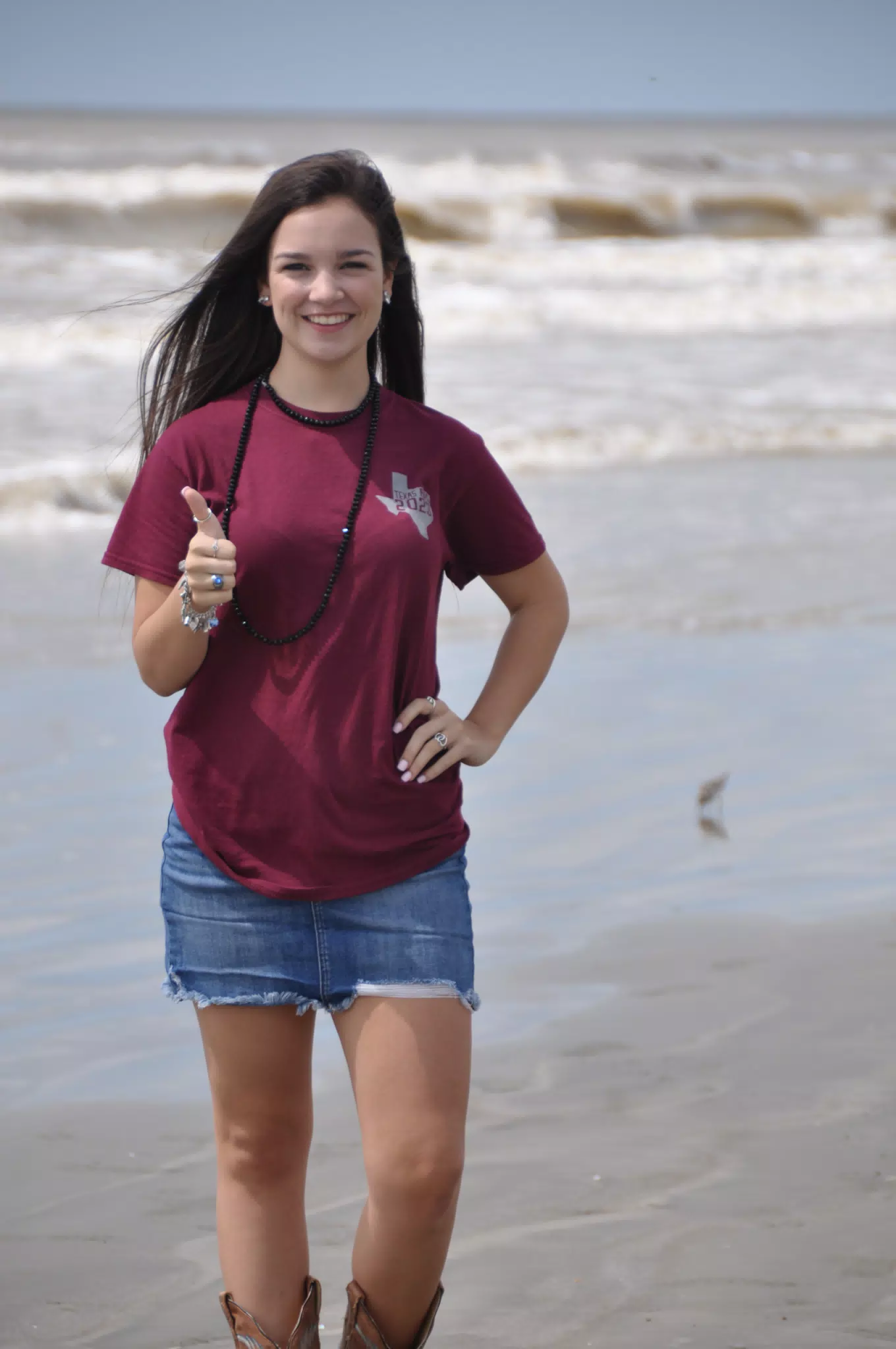 Emily Giving Thumbs Up on the Beach