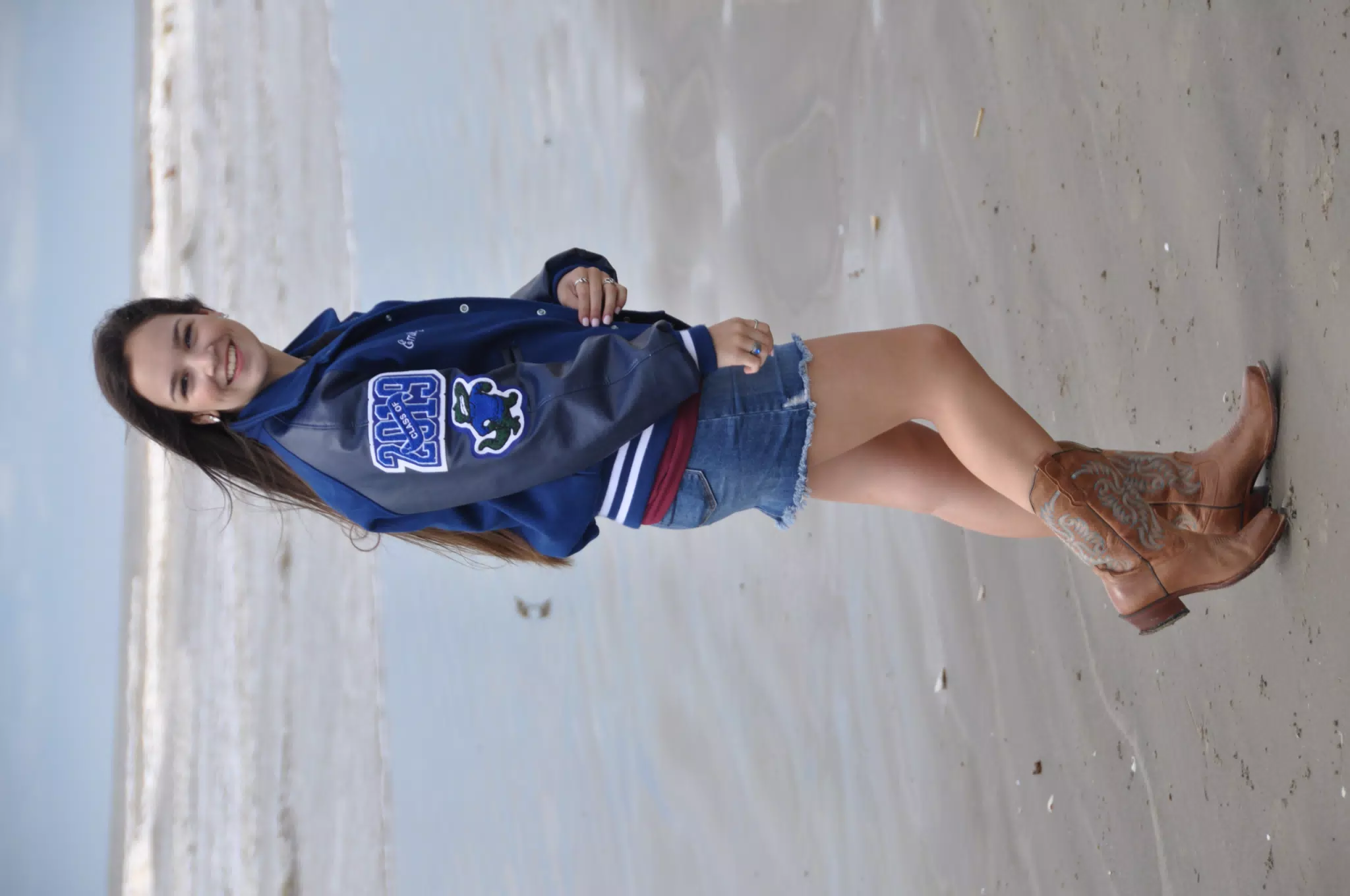 Emily in Letterman on Galveston Beach