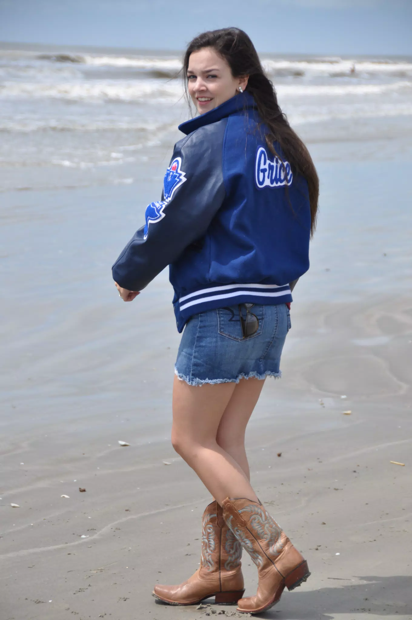 Model Walking on Beach