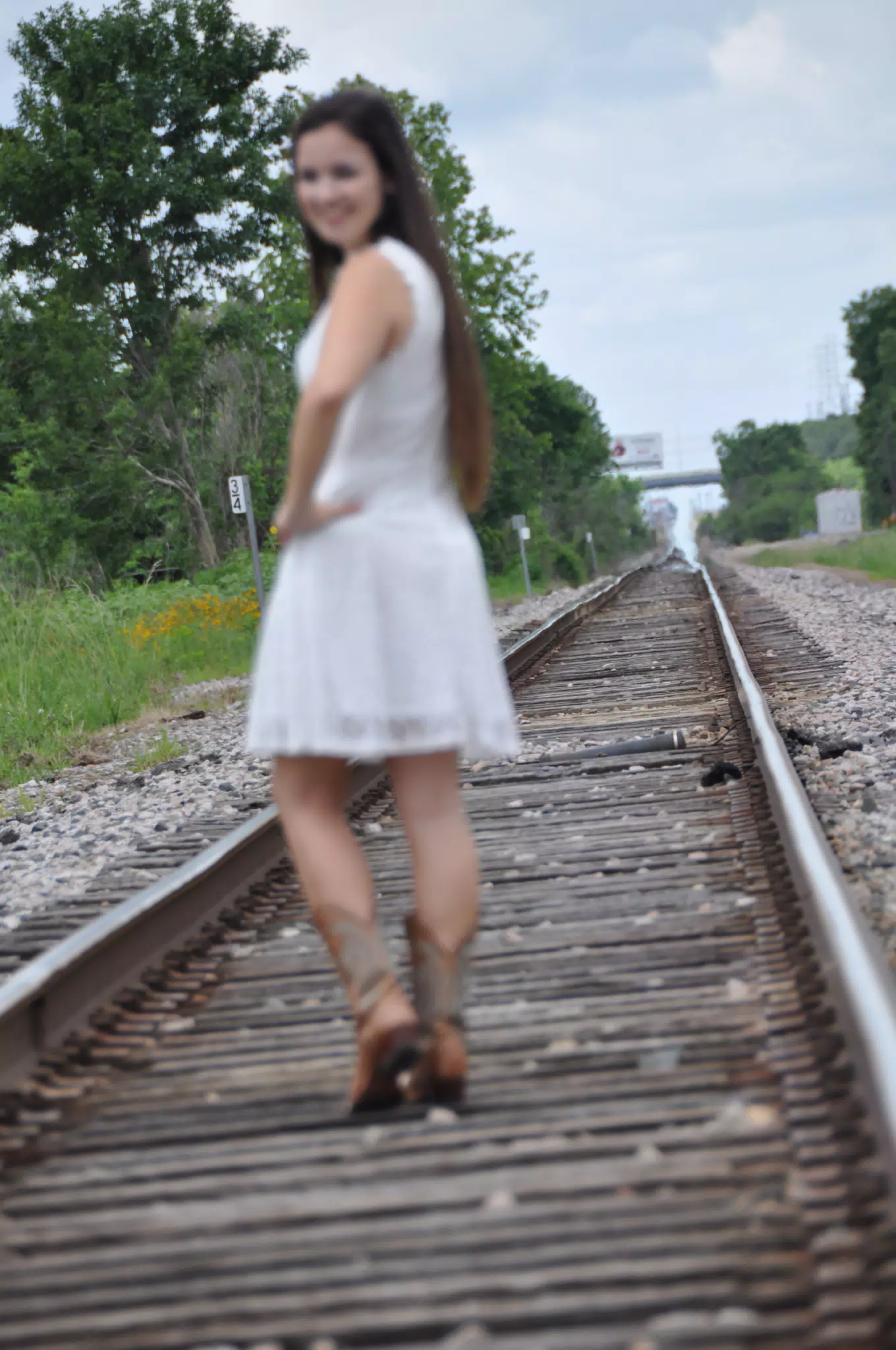 Blurry Model on Railroad Tracks