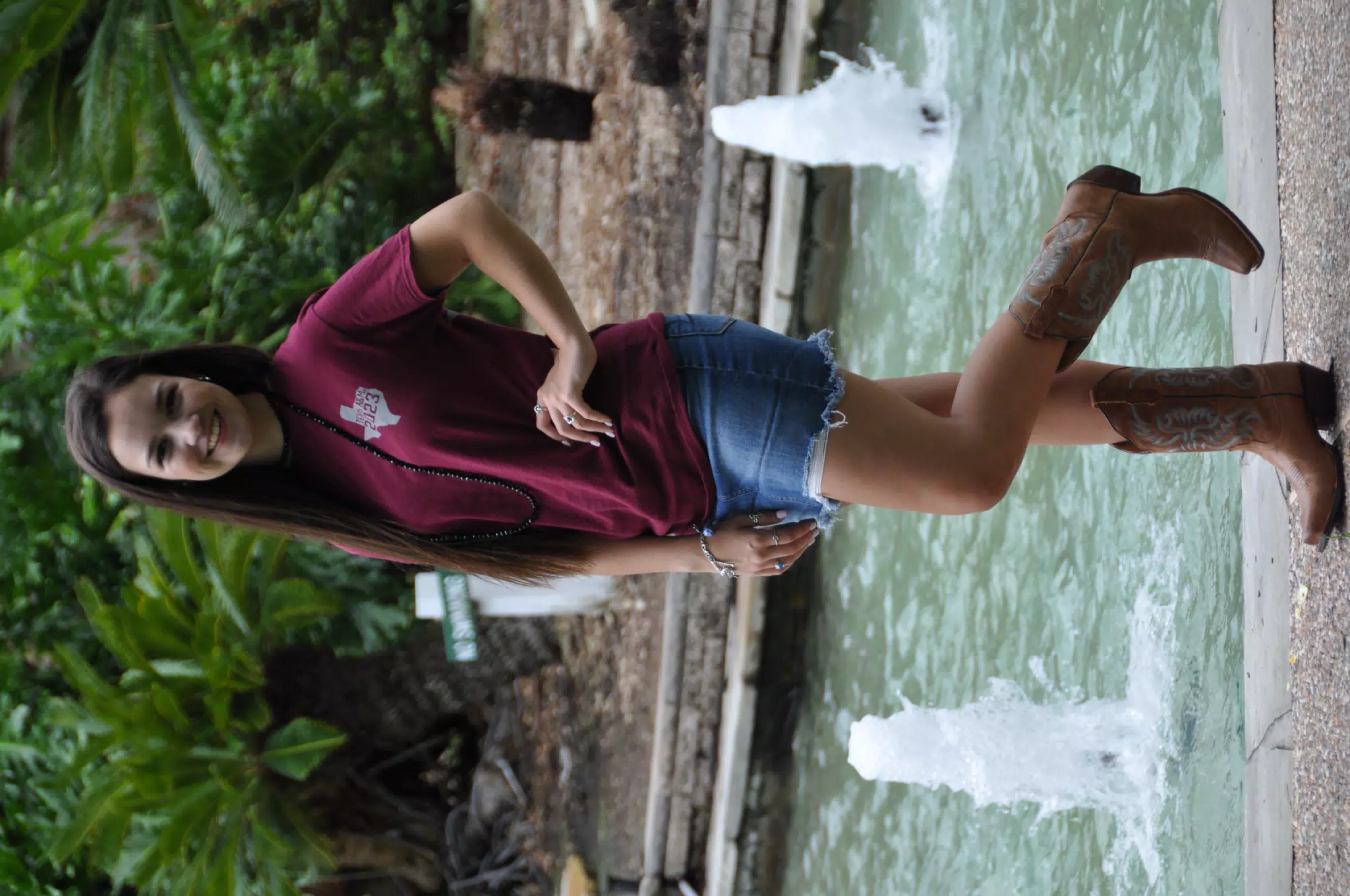 Jean Skirt and Cowgirl Boots by Fountain