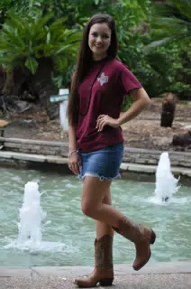 Jean Skirt and Cowgirl Boots by Fountain