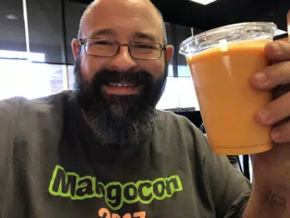 Selfie with Mango Lassi in MangoCon Shirt