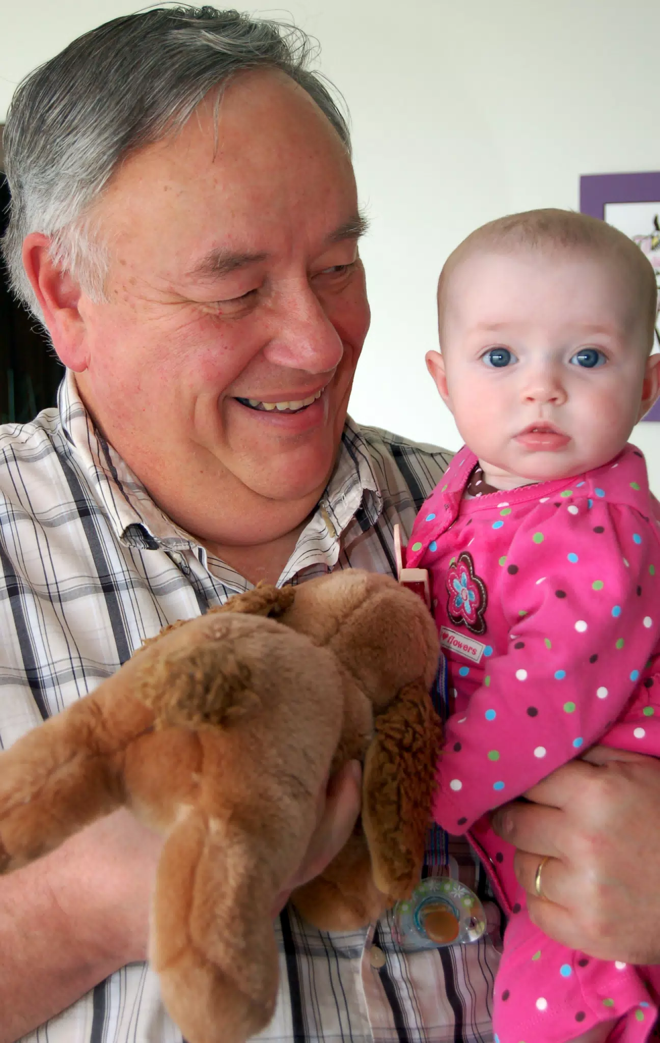 Liesl, Grandpa Miller and Stuffed Cocker Spaniel