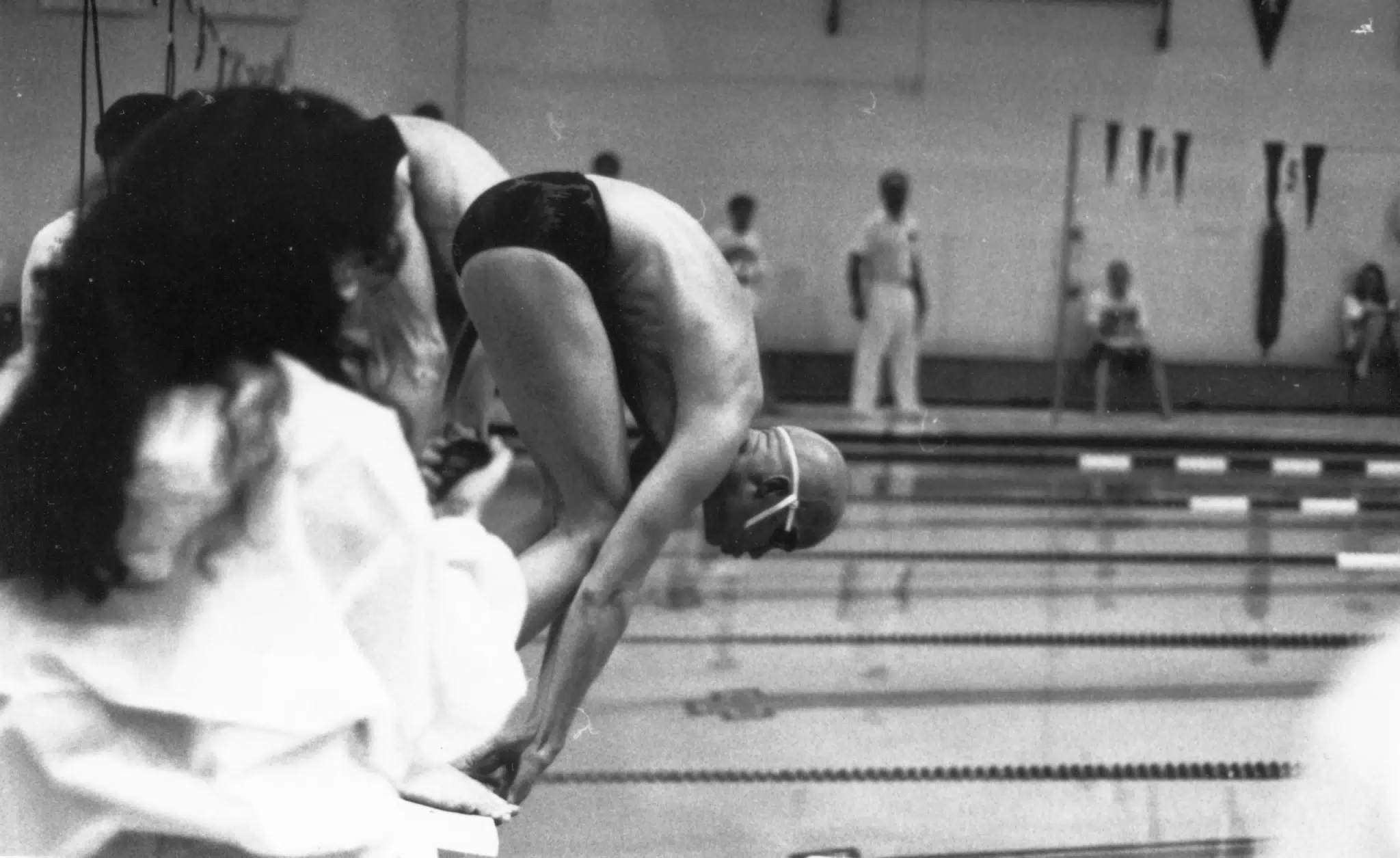 Swimmers on Diving Blocks